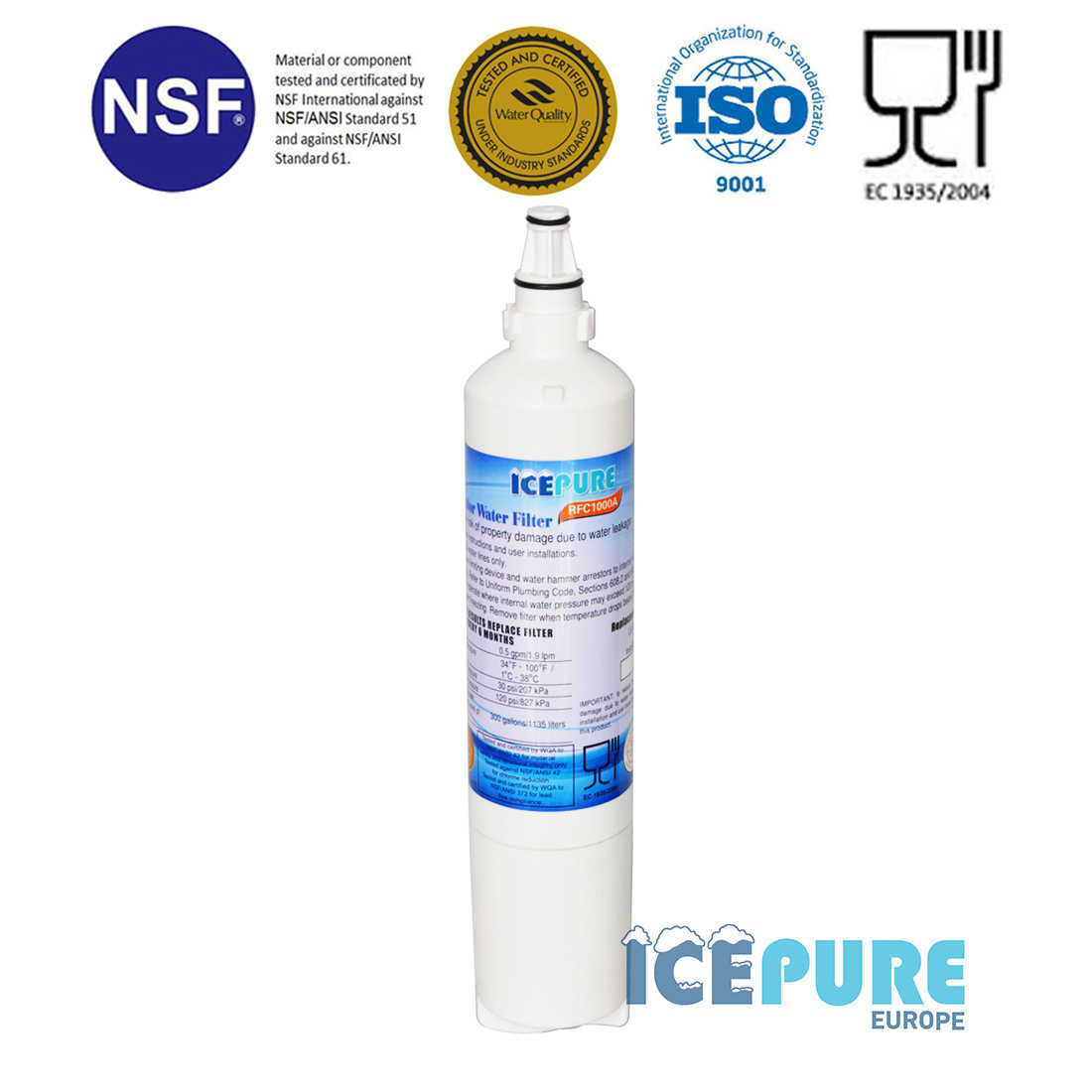 Filtre frigo americain ICEPURE RFC1000A remplace LG A0551EC